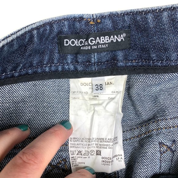 Dolce & Gabbana Vintage Jean Leopard Patch Logo Size 38 - Picture 5 of 8